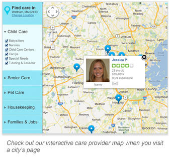 Check out our interactive care provider map when you visit a city's page
